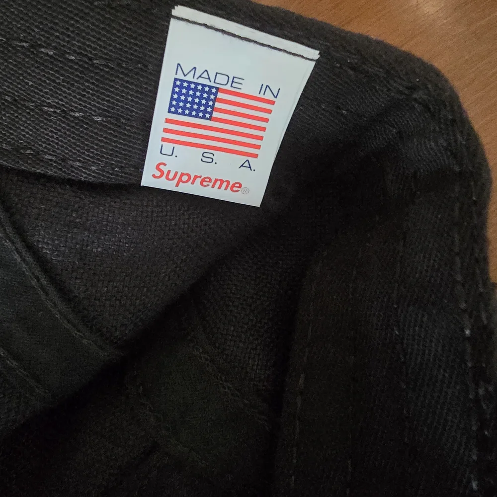 Supreme Black Linen Fitted Camp Cap - Picture 6 of 7